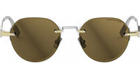 CD Diamond R5U Gold Brown Round Sunglasses