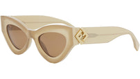 FF Diamonds Beige Cat Eye Sunglasses
