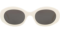 Triomphe White Oval Sunglasses