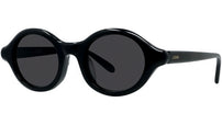 Slim Black Round Sunglasses