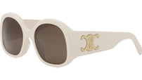 Maxi Triomphe White Round Sunglasses