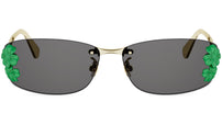 Dior Clover S1U Gold Rectangular Sunglasses