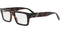 Fendi Diagonal Havana Rectangular Eyeglasses