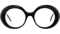 Curvy Black Round Eyeglasses