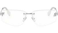 Fendi Crystal Silver Geometric Eyeglasses