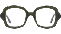 Curvy Green Geometric Eyeglasses