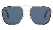 Fendi Classic Gold Rectangular Sunglasses