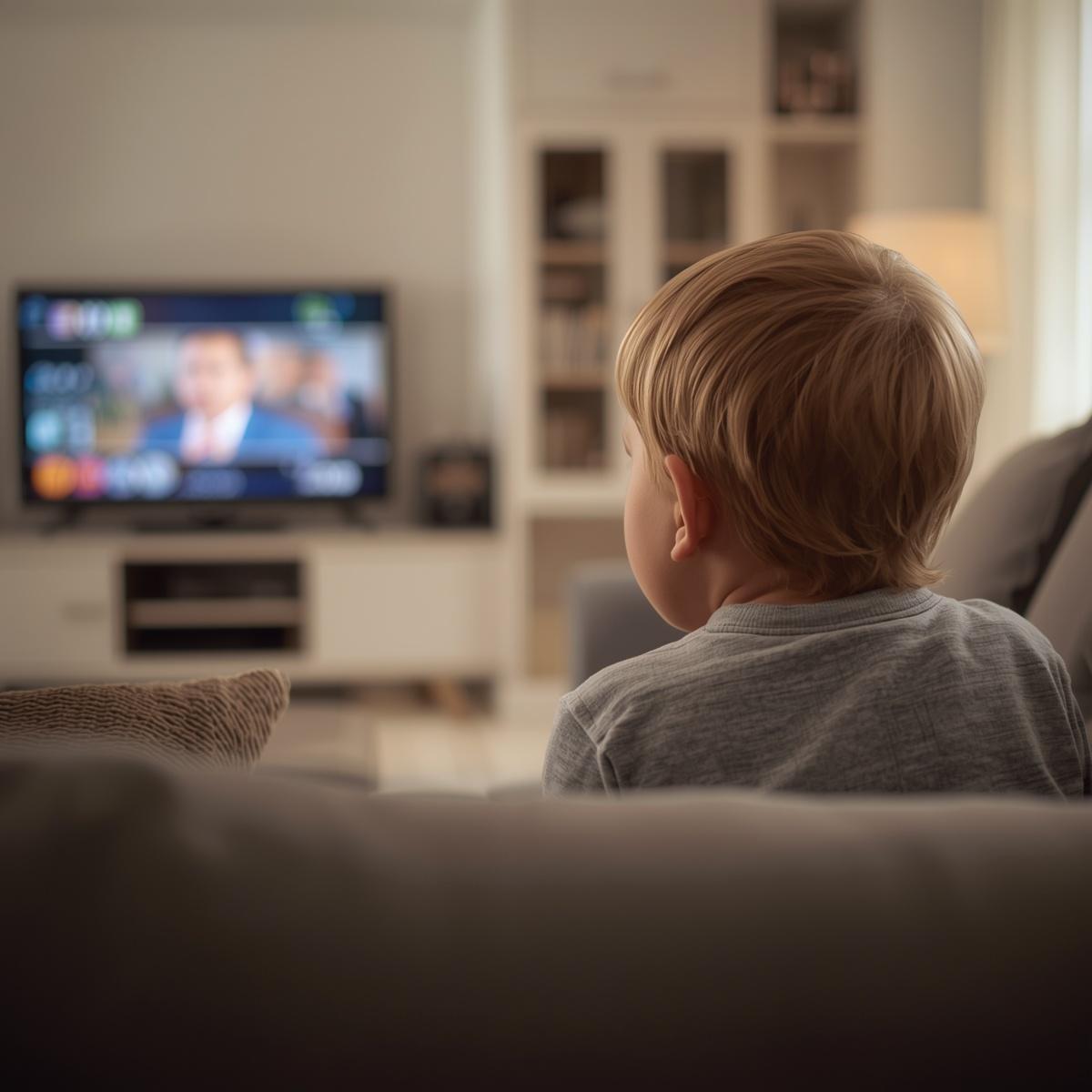 Bambino che guarda tv - miopia