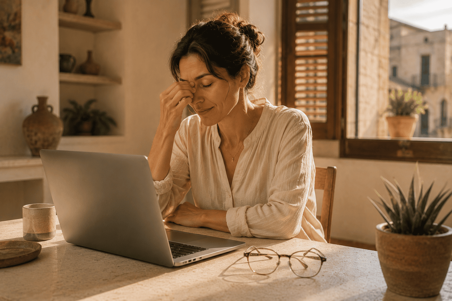 Occhi stanchi al PC: cause, sintomi e lenti giuste per lavorare