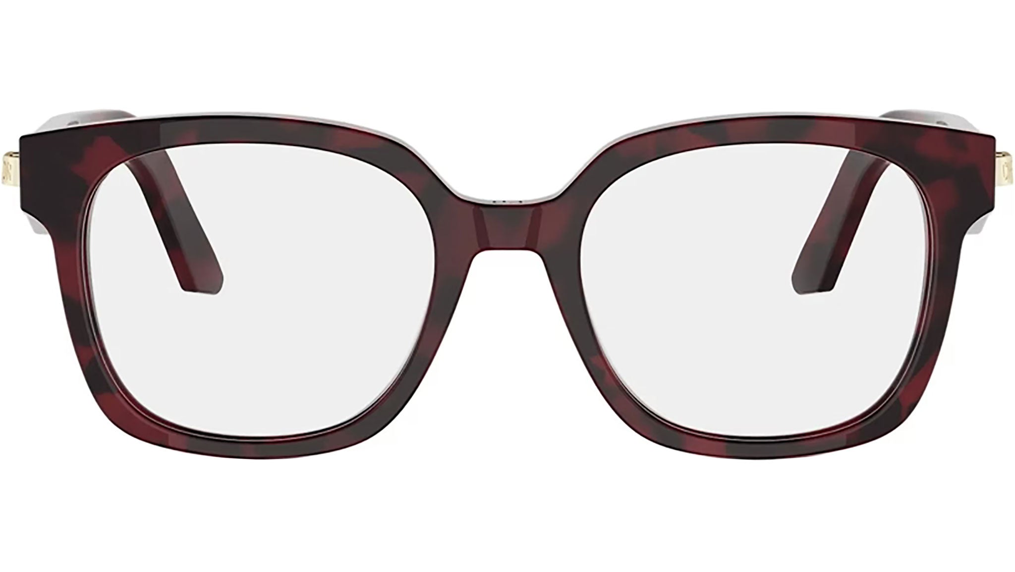 CDiorO S5I Red Havana Squared Eyeglasses
