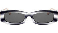 30Montaigne 14I Black Striped Rectangular Sunglasses