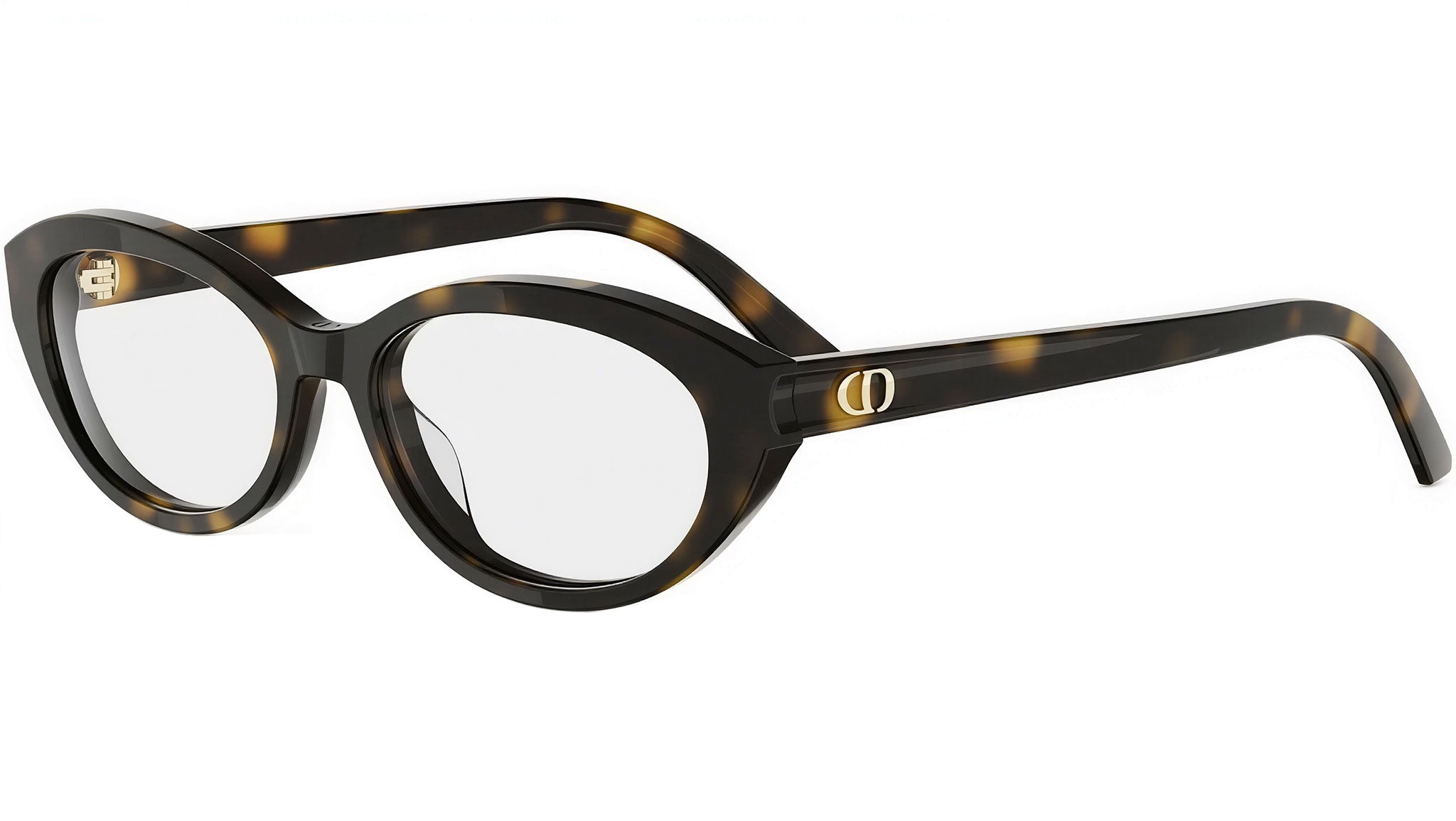 DiorGlowO B1I Dark Havana Oval Eyeglasses