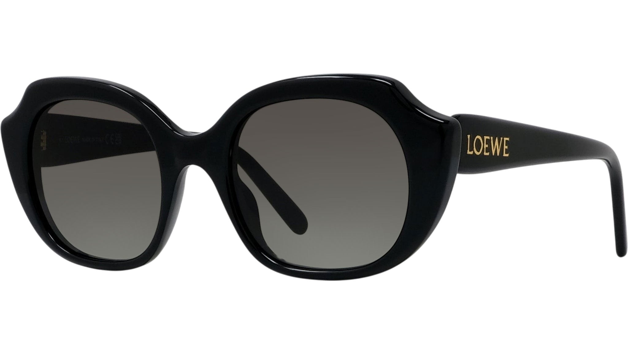 Slim Black Geometric Sunglasses