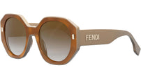 Fendi Bold FE40045I 53F Tortoise Geometric Sunglasses