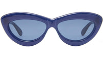Curvy Blue Cat Eye Sunglasses
