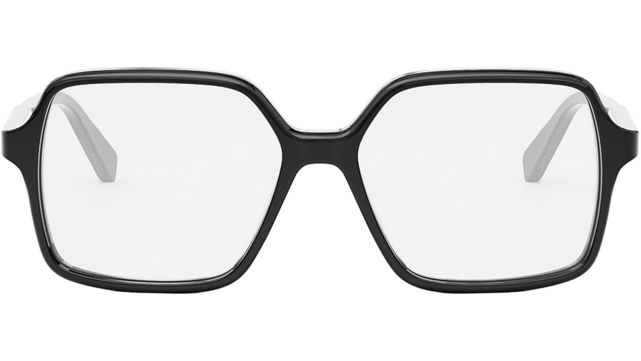 CELINE Thin Shiny Black Geometric Eyeglasses