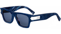 DiorBlackSuit S2U Marble Blue Rectangular Sunglasses