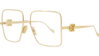 Refined Metal Gold Geometric Eyeglasses