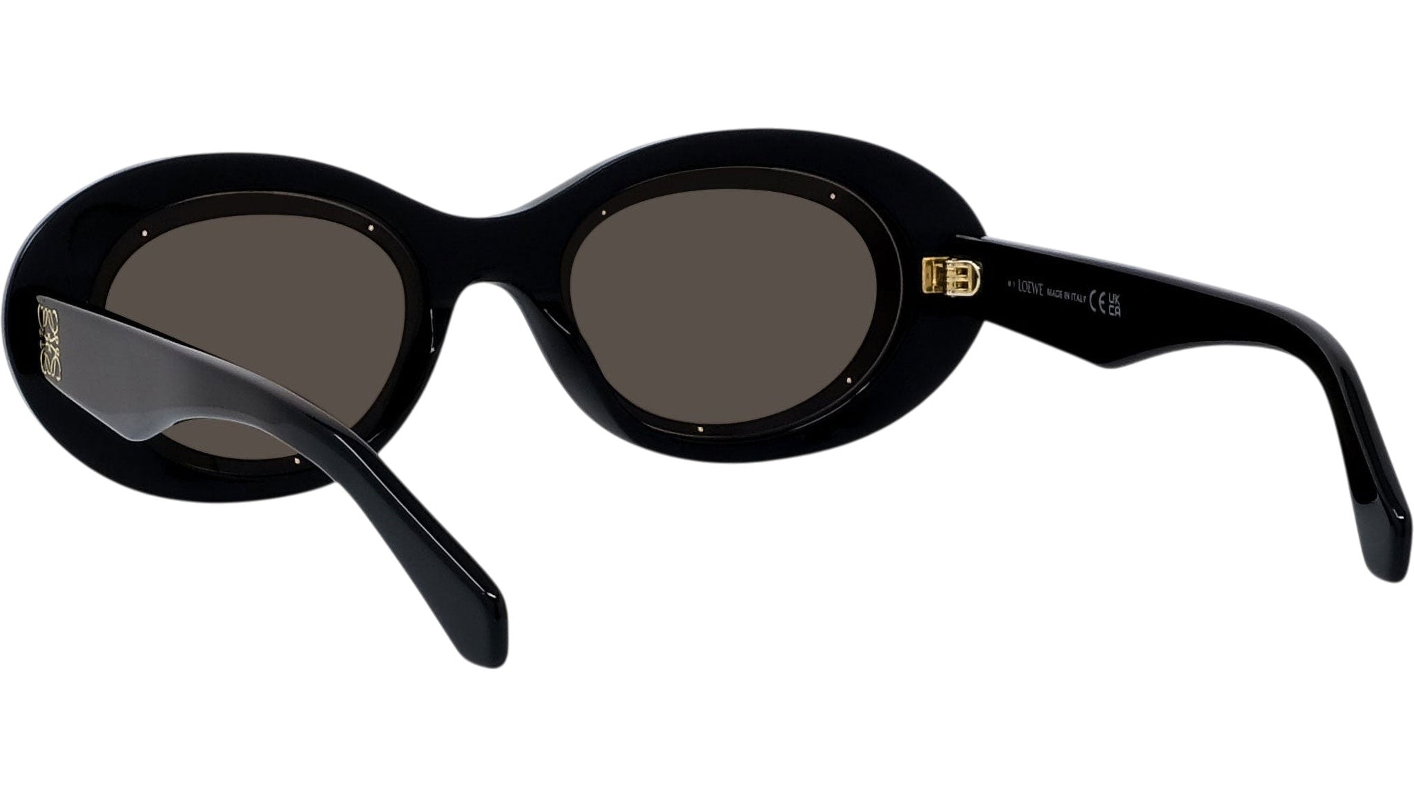 Anagram Black Oval Sunglasses