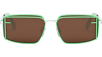 Fendi First Sight Green Rectangular Sunglasses