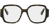 DiorGlowO S3I Dark Havana Geometric Eyeglasses