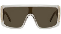 Square Light Brown Shield Sunglasses