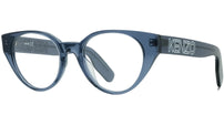 K Logo Blue Oval Eyeglasses