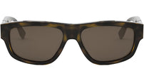 Fendi Diagonal Havana Geometric Sunglasses