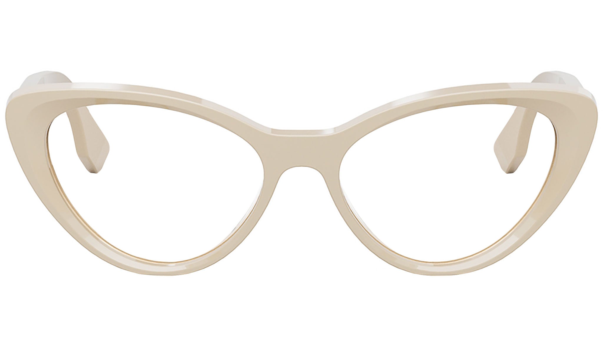 Lettering Beige Oval Sunglasses