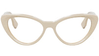 Lettering Beige Oval Sunglasses