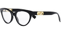 Fendi FE50066I 052 Black Oval Eyeglasses