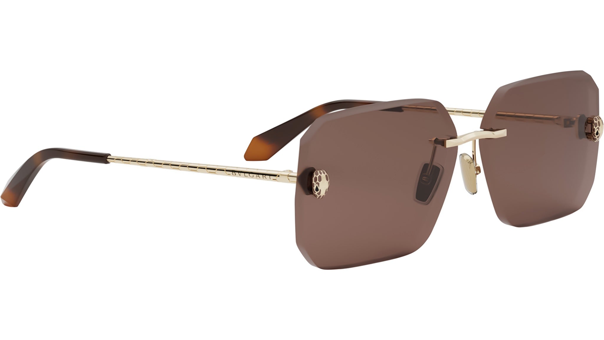 Serpenti Light Gold Geometric Sunglasses