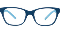 Kenzo Logo Blue Rectangular Eyeglasses