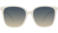 K Logo White Square Sunglasses