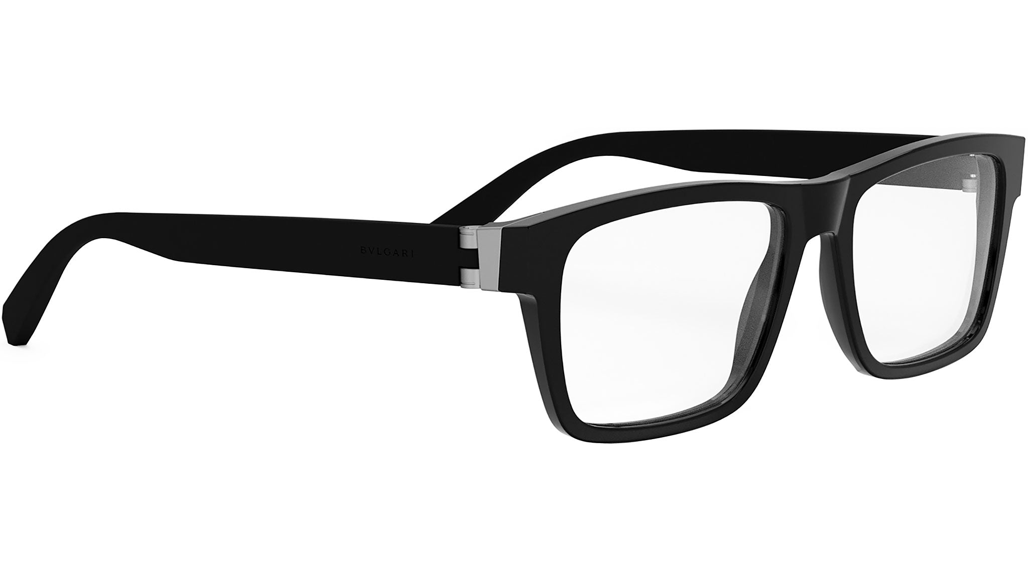 Aluminium Black Rectangular Eyeglasses