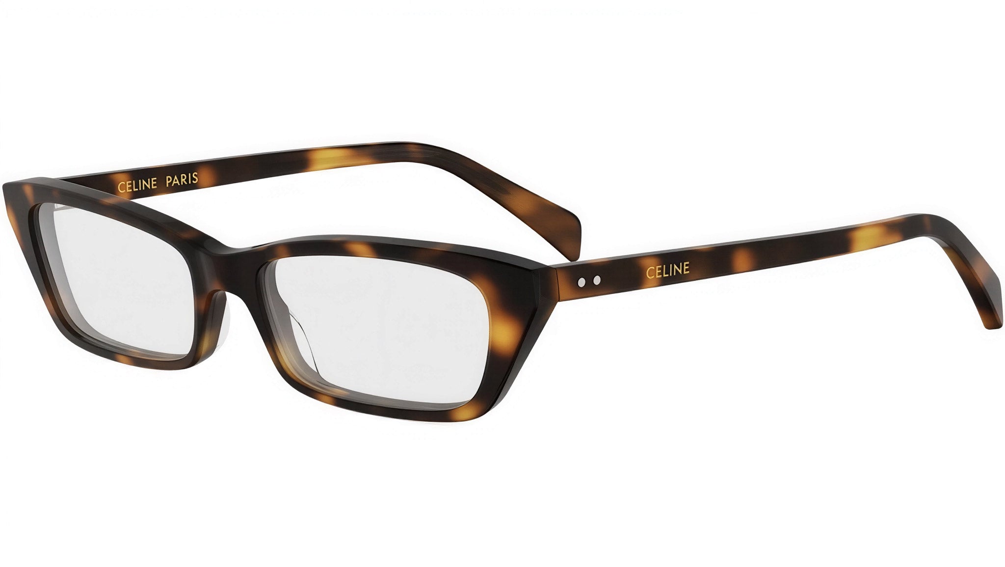 CELINE Thin Tortoise Rectangle Sunglasses