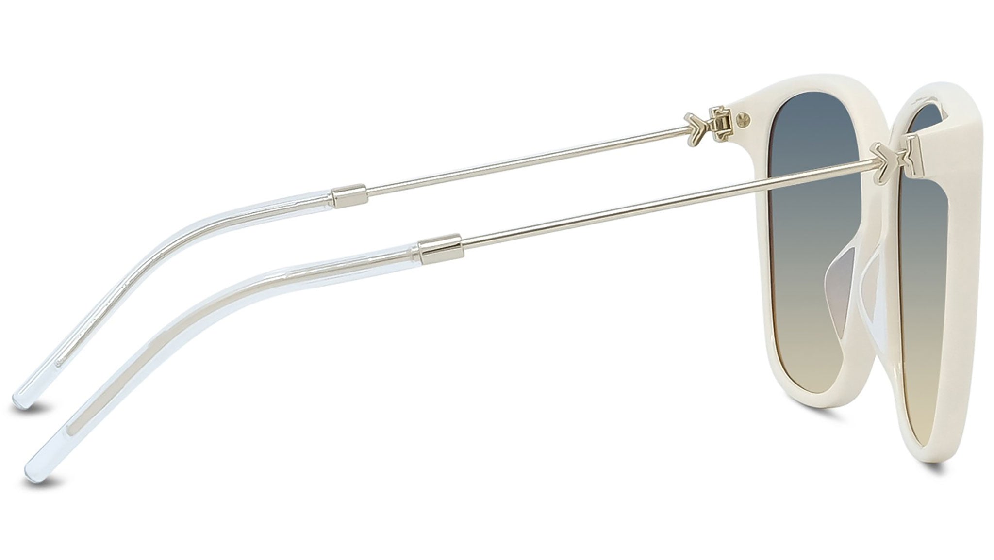 K Logo White Square Sunglasses