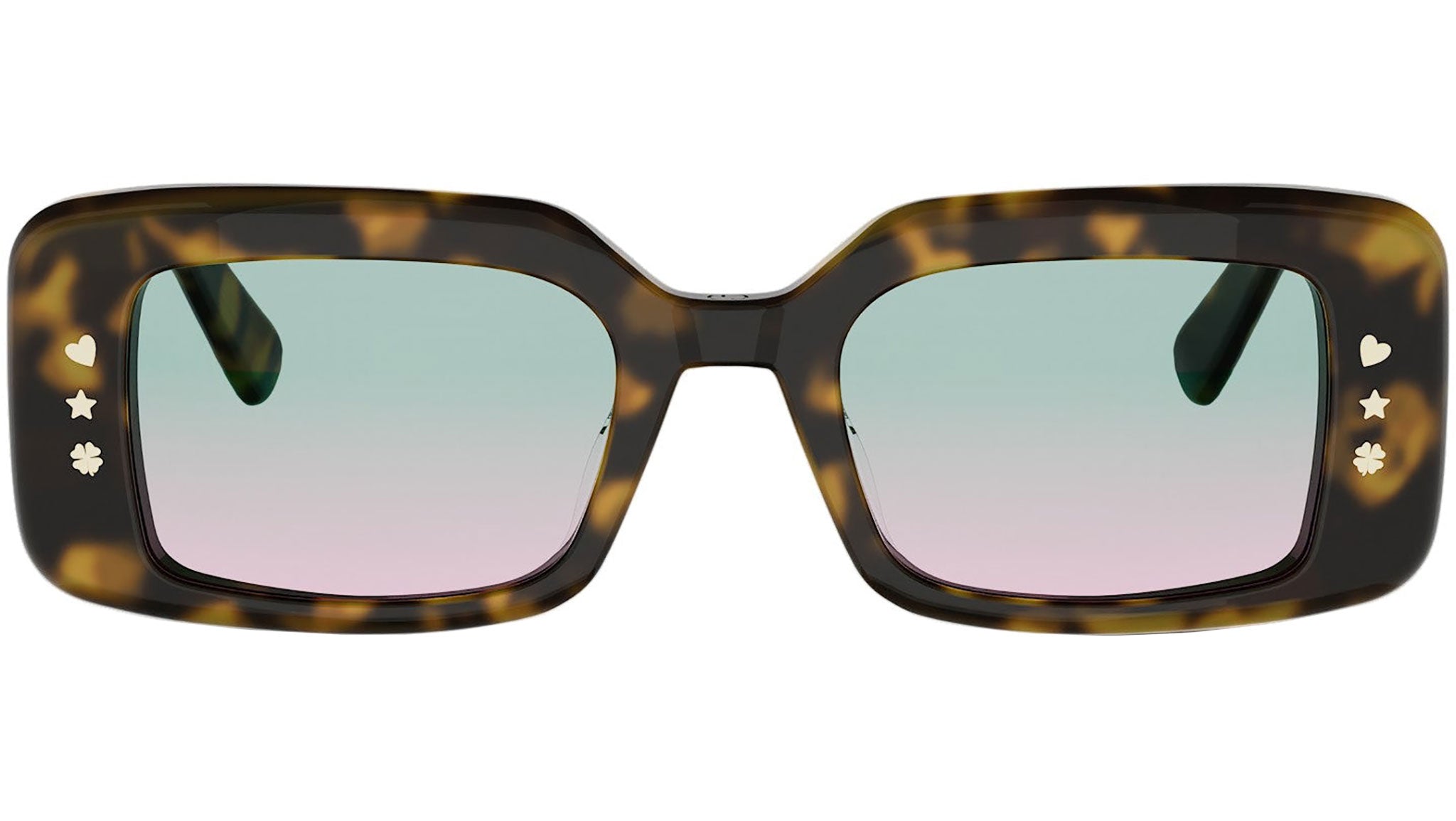 DiorLuckyCharms S1I Havana Rectangular Sunglasses