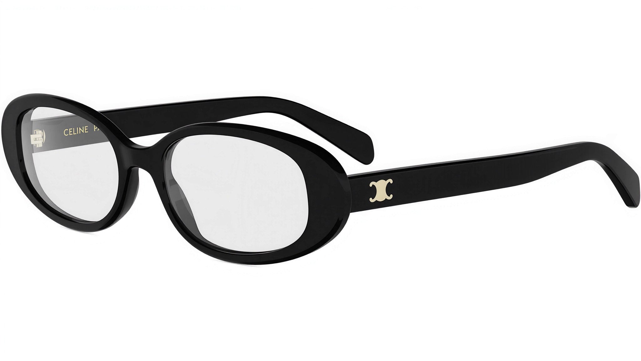 Triomphe Mini Black Oval Sunglasses
