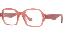 Thin Red Geometric Eyeglasses
