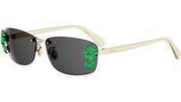 Dior Clover S1U Gold Rectangular Sunglasses