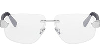 Bvlgari Aluminium Silver Geometric Eyeglasses