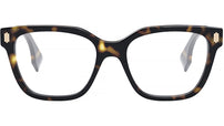Fendi Bold Havana Square Eyeglasses