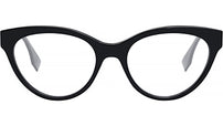 Fendi FE50066I 001 Black Oval Eyeglasses