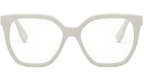 Lettering White Geometric Eyeglasses