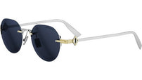 CD Diamond R5U Gold Blue Round Sunglasses