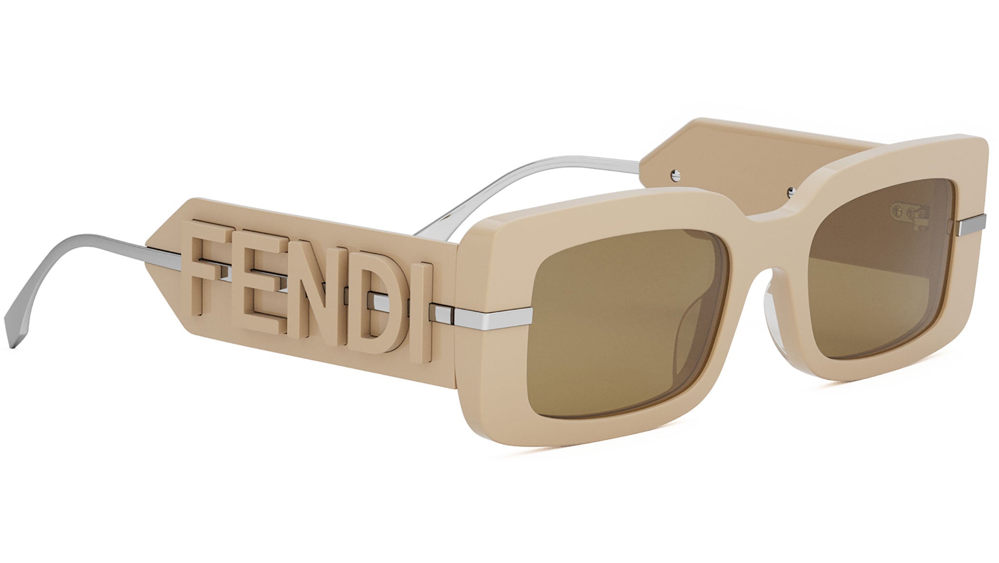 Fendigraphy Brown Rectangular Sunglasses