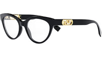 Fendi FE50066I 001 Black Oval Eyeglasses