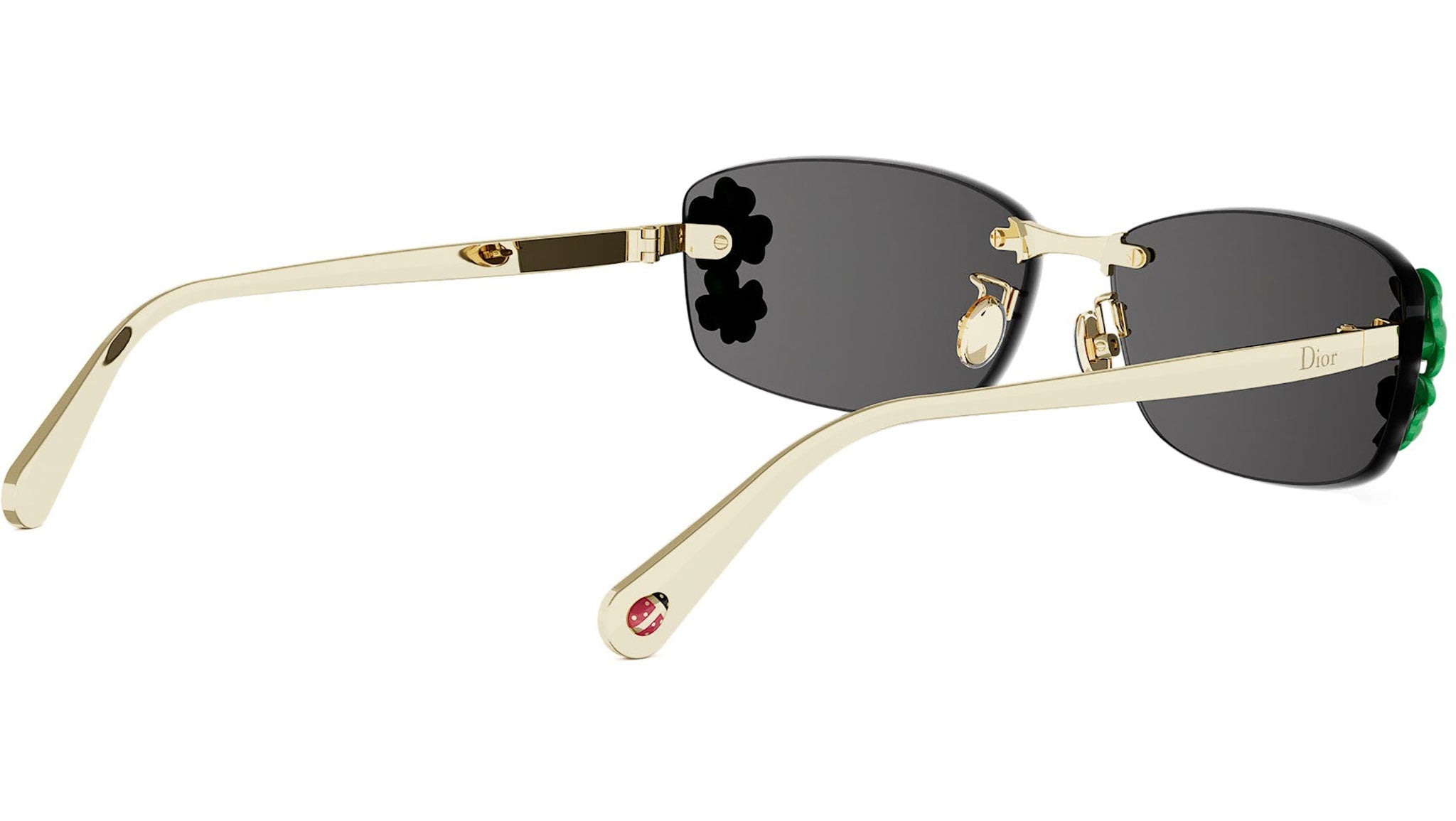 Dior Clover S1U Gold Rectangular Sunglasses
