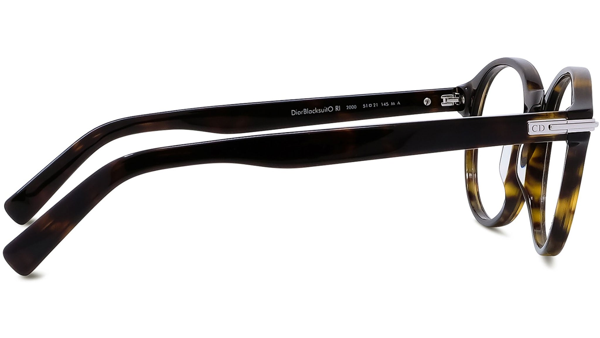DiorBlackSuitO RI Havana Round Eyeglasses